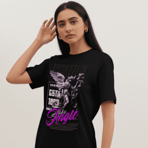 Angel Aesthetic T-Shirt for Women – Black | Zenextt® Streetwear