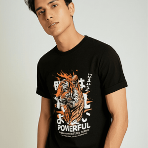 Powerful Tiger T-Shirt for Men, Women – Black | Zenextt® Motivational Streetwear 3